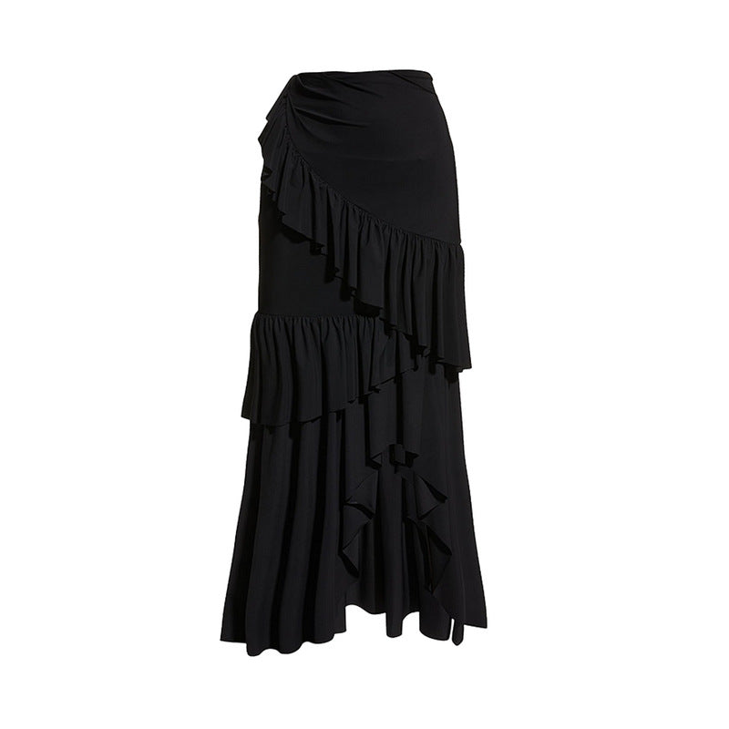 Black White Three Dimensional Big Floral One Piece Swimsuit Women Beach Vacation Suit Skirt Bella Mia